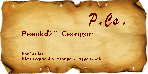 Psenkó Csongor névjegykártya